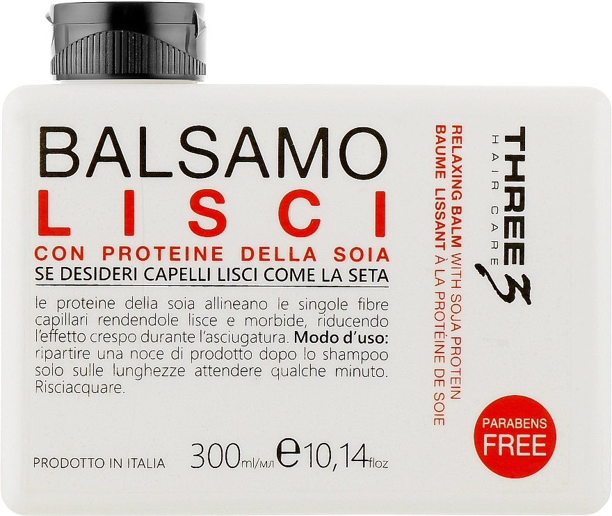 Faipa Roma Бальзам для розгладження волосся із соєвим протеїном Three Hair Care Lisci Balm - фото N1