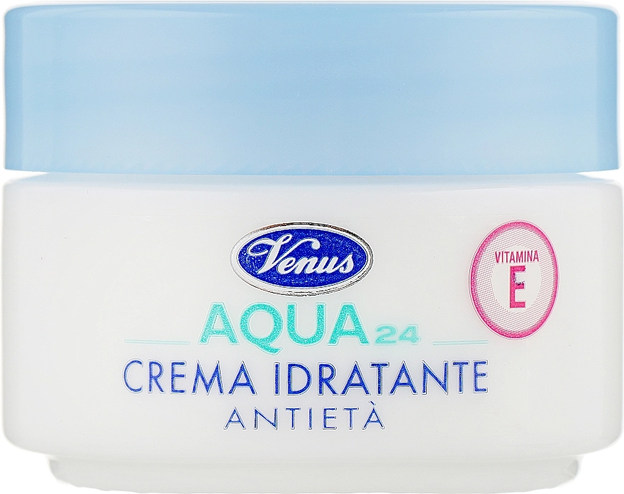 Venus Cosmetic Увлажняющий, антивозрастной крем c витамином Е для лица Venus Crema Idratante Antieta Aqua 24 Vitamina E - фото N1