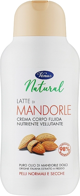Venus Cosmetic Крем для тіла "Мигдалеве молочко" для нормальної та сухої шкіри Venus Natural Almond Milk Fluid - фото N1