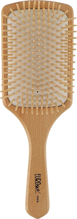 Eurostil Щітка дерев'яна для волосся 01919 Paddle Cushion Wooden Large - фото N1