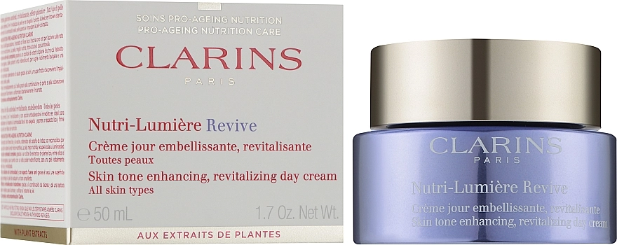 Clarins Питательный антивозрастной дневной крем, корректирующий желтоватый тон кожи Nutri-Lumiere Revive - фото N2