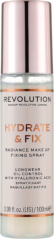 Makeup Revolution Hydrate & Fix Setting Spray Спрей для закріплення макіяжу - фото N1