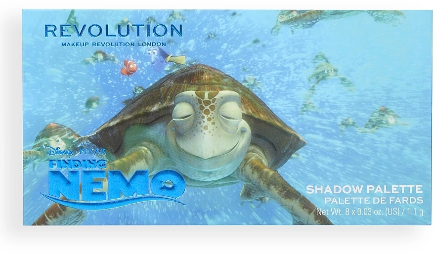 Makeup Revolution Disney & Pixar’s Finding Nemo Fin, Noggin, Dude Shadow Palette Палетка тіней для повік - фото N6