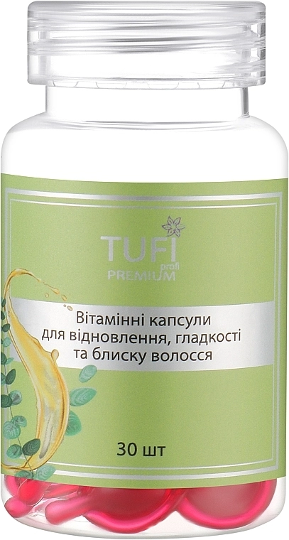 Tufi profi Вітамінні капсули для відновлення, гладкості та блиску волосся Premium - фото N1