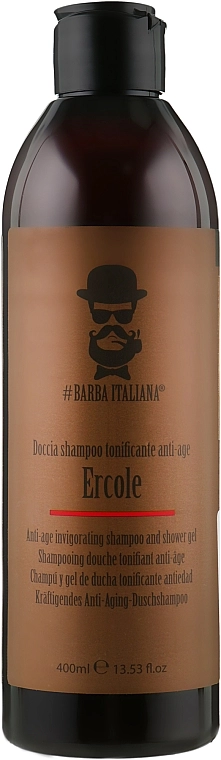 Barba Italiana Антивіковий зміцнювальний шампунь і гель для душу Ercole Shampoo And Shower Gel - фото N1