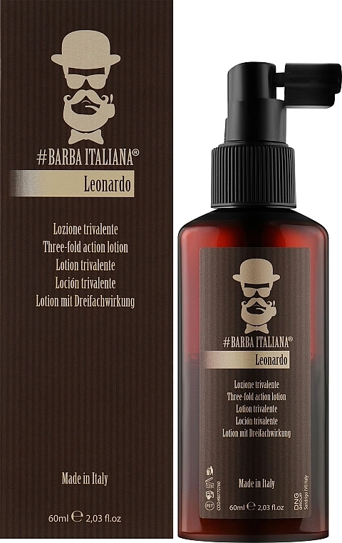 Barba Italiana Тривалентный лосьон для волос Leonardo Hair Lotion - фото N2
