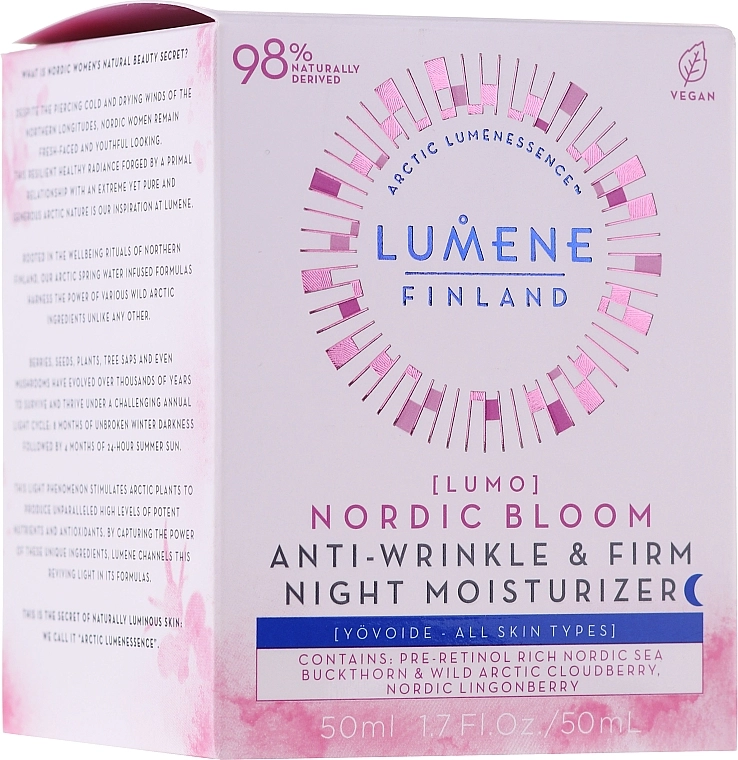 Lumene Ночной крем для лица Lumo Nordic Bloom Anti-wrinkle & Firm Night Moisturizer - фото N1