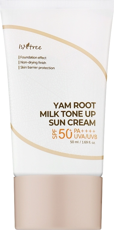 IsNtree Крем солнцезащитный с тональным действием Yam Root Milk Tone Up Sun Cream SPF 50+ PA++++ - фото N1