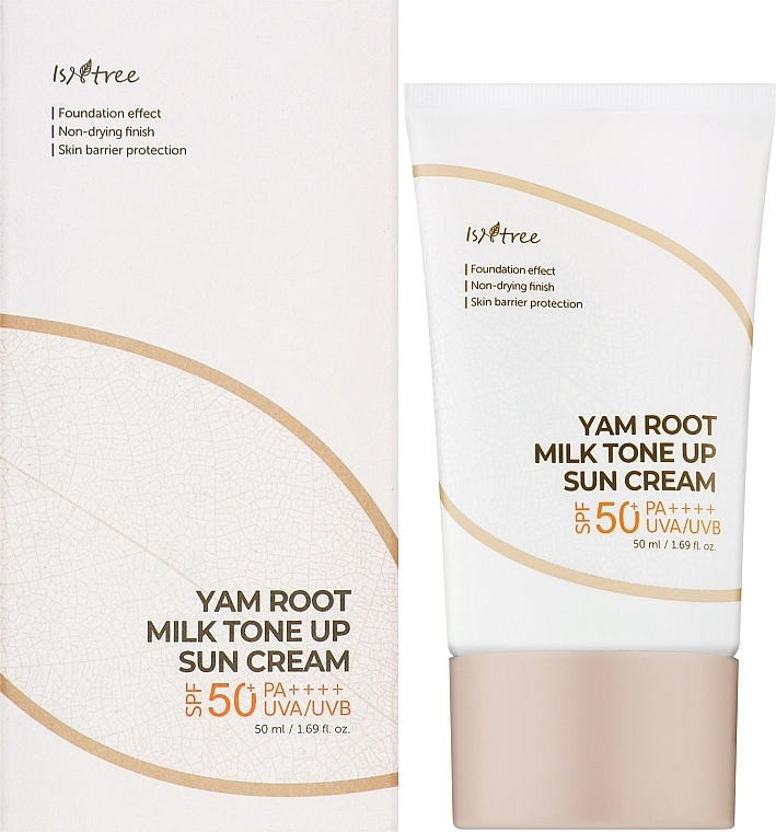 IsNtree Крем солнцезащитный с тональным действием Yam Root Milk Tone Up Sun Cream SPF 50+ PA++++ - фото N2