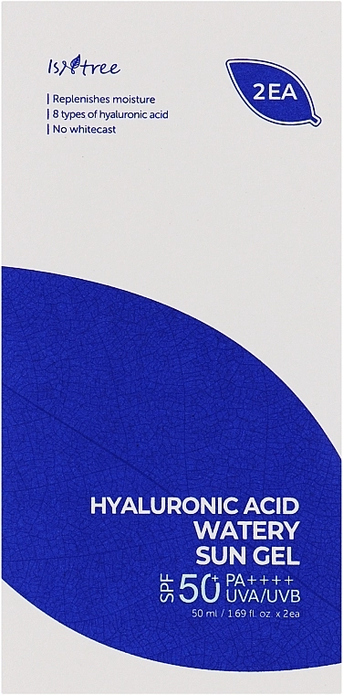 IsNtree Набір сонцезахисних гелів Hyaluronic Acid Watery Sun Gel SPF 50+ PA++++ (gel/2x50ml) - фото N1