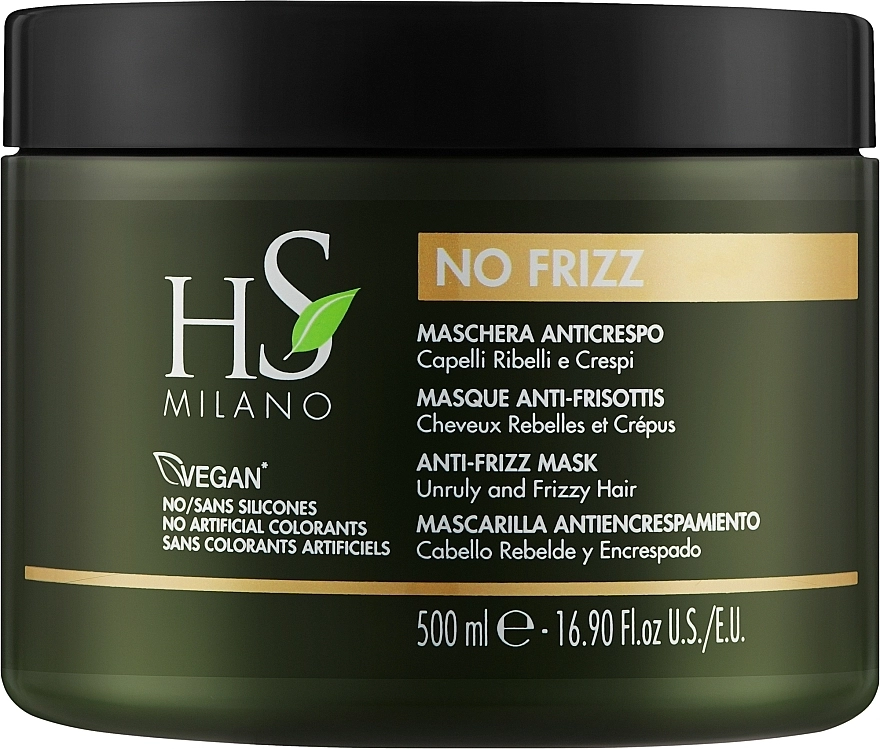 HS Milano Разглаживающая маска для непослушных и вьющихся волос No Frizz Anti-Frizz Mask - фото N1