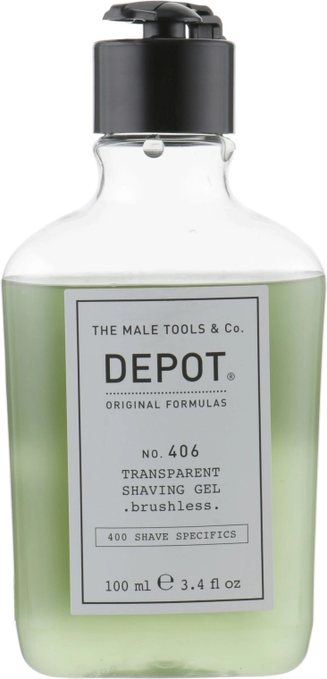 Depot Гель для гоління, без піни Shave Specifics 406 Transparent Shaving Gel - фото N1