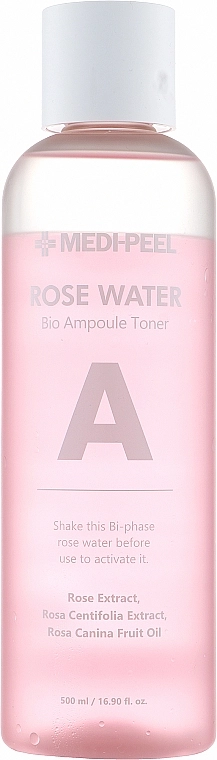 Ампульний тонер з екстрактом троянди - Medi peel Rose Water Bio Ampoule Toner, 500 мл - фото N1