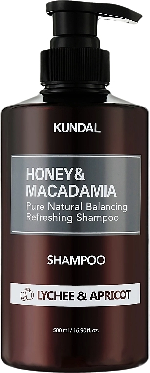 Шампунь "Личи и Абрикос" - Kundal Honey & Macadamia Shampoo Lychee & Apricot, 500 мл - фото N1