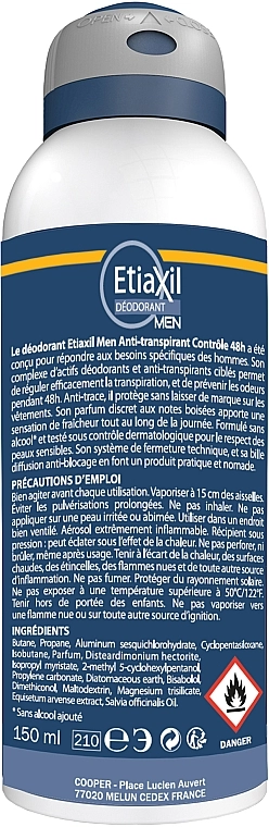 Etiaxil Антиперспирант-аэрозоль мужской Men Antiperspirant Deodorant Protection 48H Aerosol - фото N2