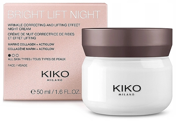 Kiko Milano Омолаживающий и лифтинговый ночной крем для лица Bright Lift Whrinkle Correcting And Lifting Effect Night Cream - фото N1