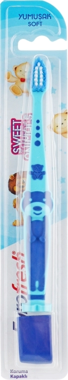 Farmasi Детская зубная щетка "Мишка", мягкая, голубая Eurofresh Toothbrush - фото N1