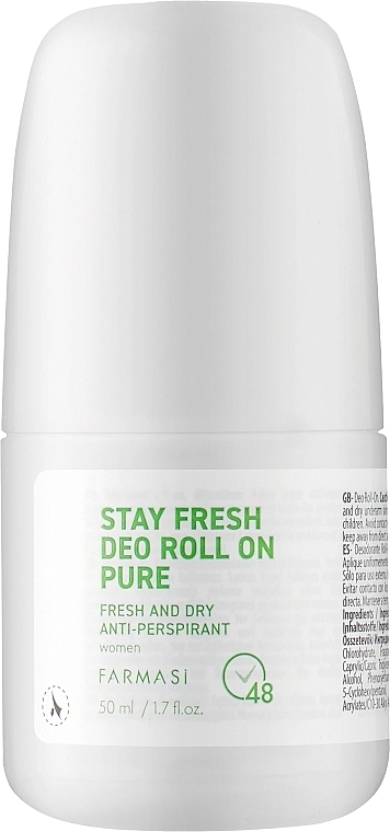 Farmasi Роликовый дезодорант-антиперспирант для женщин Stay Fresh Deo Roll-on Pure - фото N1