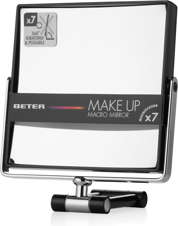 Beter Дзеркало складне двостороннє з x7 збільшенням, чорне Viva Make Up Macro Mirror - фото N1