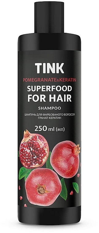 Tink Шампунь для фарбованого волосся "Гранат і кератин" SuperFood For Hair Pomegranate & Keratin Shampoo - фото N1