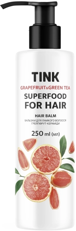 Tink Бальзам для ламкого волосся "Грейпфрут і зелений чай" SuperFood For Hair Grapefruit & Green Tea Balm - фото N1