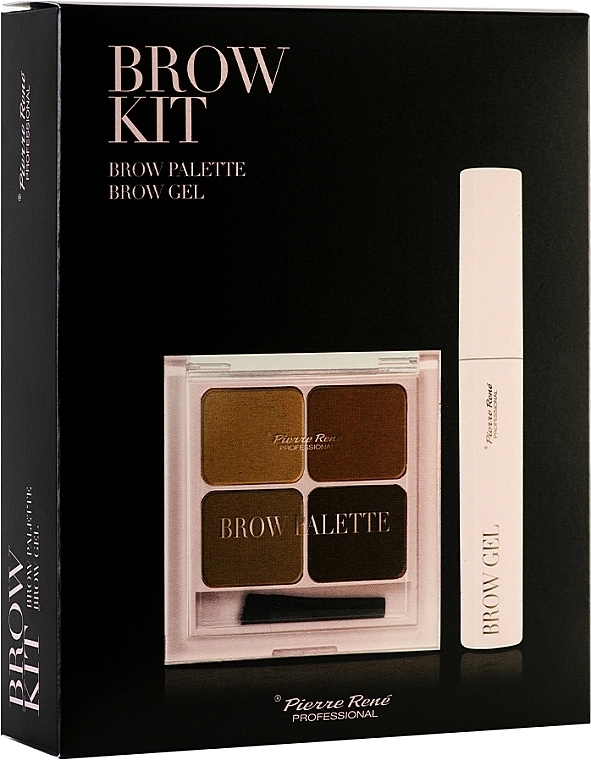 Pierre Rene Brow Kit (brow gel/10ml + brow palette) Набор для макияжа бровей - фото N1