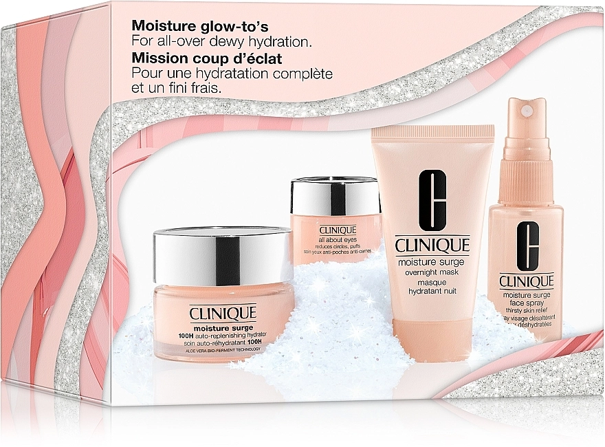 Clinique Набір Moisture Glow-to's Set (gel/30ml + mask/30ml +eye/conc/5ml + f/spray/30ml) - фото N1