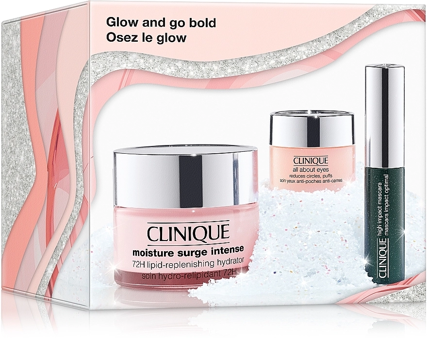 Clinique Glow And Go Bold Set (mascara/3.5ml + f/cr/50ml + eye/cr/5ml) Набір - фото N1