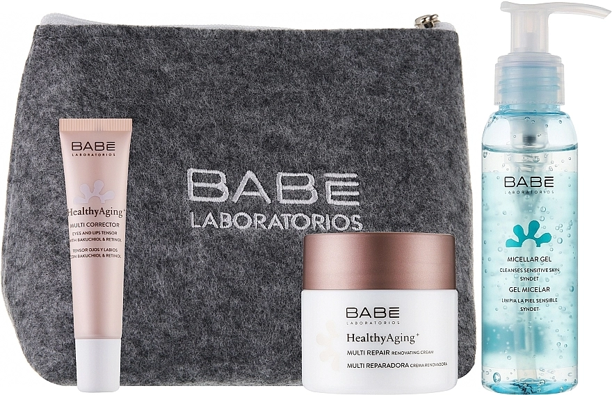 BABE Laboratorios Антивозрастный набор (eye/corr/15ml + mic/gel/90ml + f/cr/50ml) - фото N2