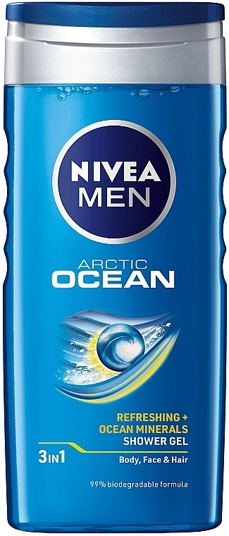Nivea Гель для душа 3в1 для тела, лица и волос MEN Arctic Ocean Shower Gel - фото N1