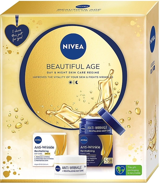 Nivea Набір жіночий Beautiful Age 2023 (d/cr/50ml + n/cr/50ml) - фото N1