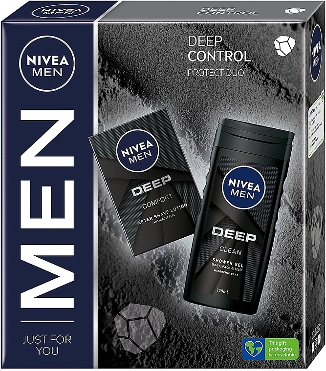 Nivea Набір чоловічий MEN Deep Control 2023 (sh/lot/100ml + sh/gel/250ml) - фото N1