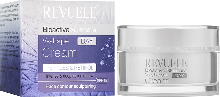 Revuele Скульптурувальний денний крем для контуру обличчя Bioactive Skin Care Retinol + Peptides V-shape Day Cream - фото N1