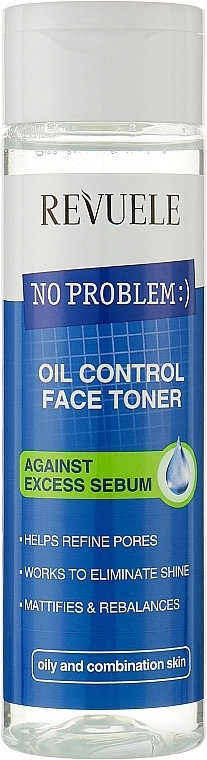 Тоник для лица против чрезмерного выделения себума - Revuele No Problem Oil Control Face Toner, 200 мл - фото N1