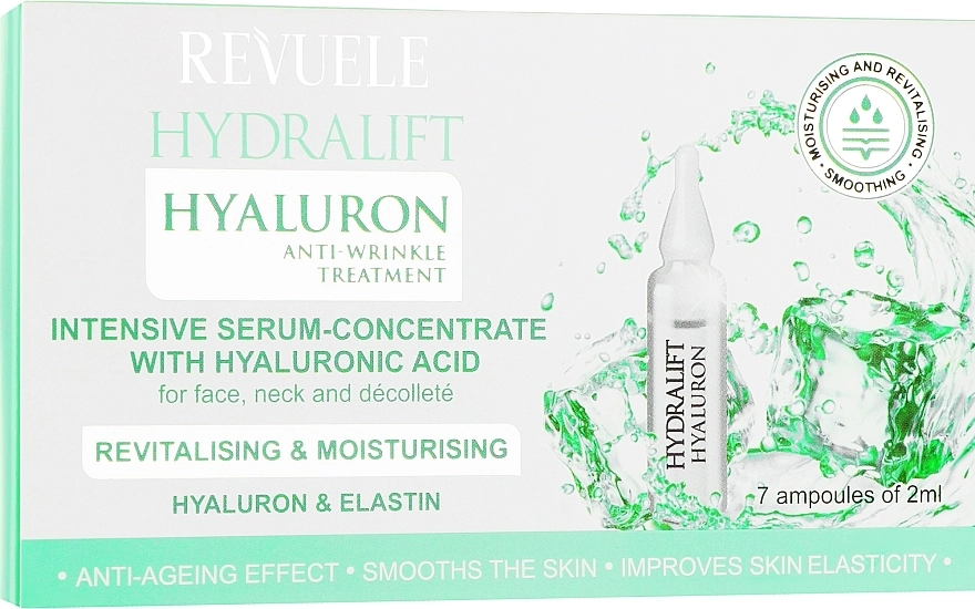 Revuele Сироватка-концентрат з гіалуроновою кислотою в ампулах Hydralift Hyaluron Anti-Wrinkle Treatment - фото N1