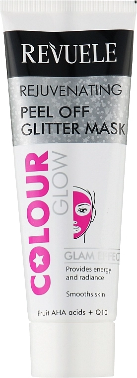 Revuele Рожева омолоджувальна маска-плівка Color Glow Glitter Mask Pell-Off Rejuvenating - фото N1