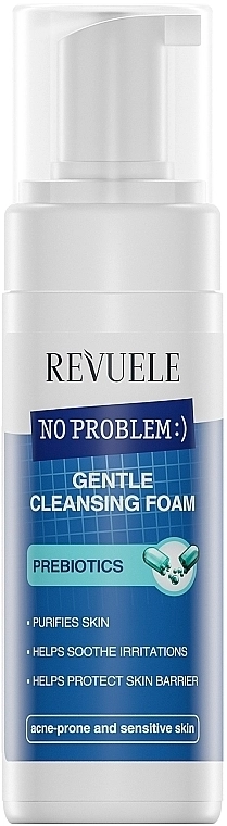 Пінка для вмивання з пребіотиками - Revuele No Problem Prebiotics Gentle Cleansing Foam, 150 мл - фото N1