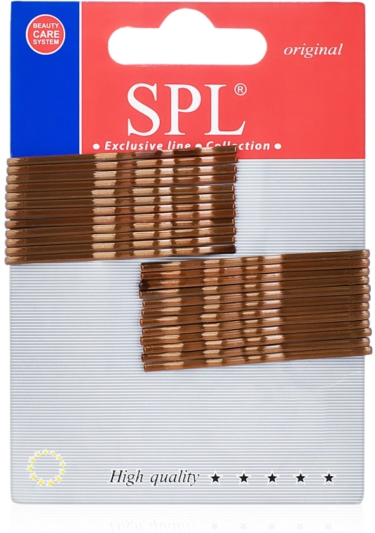 SPL Невидимки для волос фрезерованные, 50 мм, коричневые - фото N1