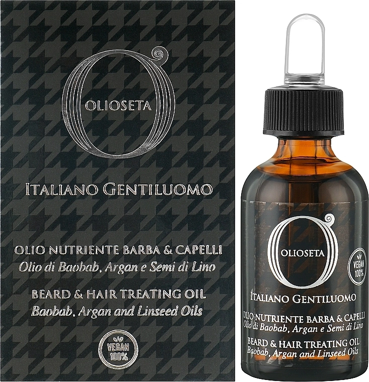 Barex Italiana Пом'якшувальна олія для волосся та бороди Olioseta Gentiluomo Beard & Hair Treating Oil - фото N2