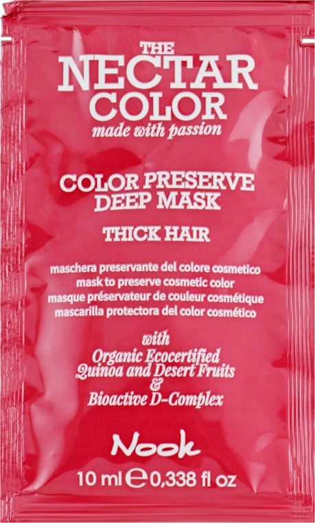 Nook Маска "Стійкість кольору" для жорсткого і щільного волосся The Nectar Color Color Preserve Deep Mask (пробник) - фото N1