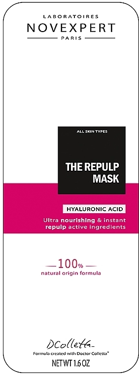 Novexpert УЦІНКА Маска для обличчя з гіалуроновою кислотою Hyaluronic Acid The Repulp Mask * - фото N2