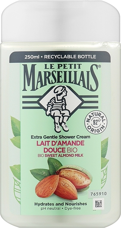 Le Petit Marseillais Біогель для душу "Солодкий мигдаль" Bio Sweet Almond Milk Extra Gentle Shower Cream - фото N1