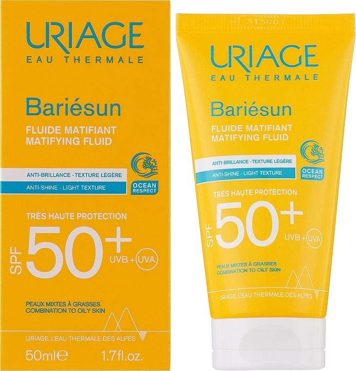 Uriage Сонцезахисний матувальний флюїд Bariésun Mat Fluide SPF50+ - фото N2