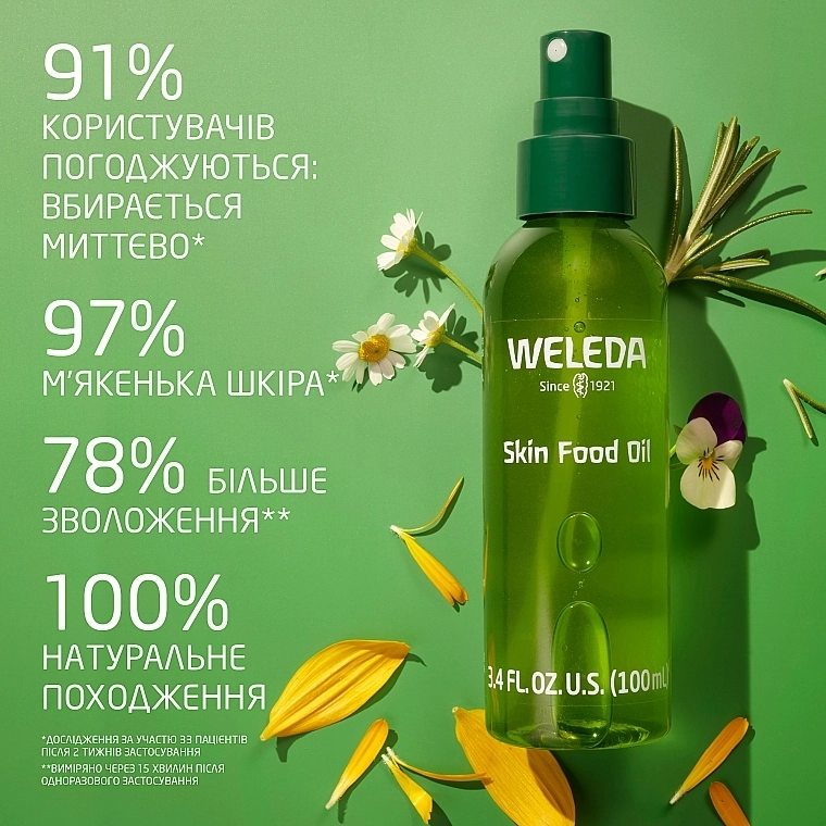 Weleda Ультралегкое сухое масло для лица и тела "Скин Фуд" Skin Food Ultra Light Dry Oil - фото N5