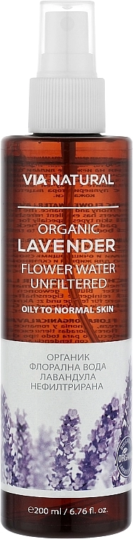 BioFresh Гідролат лаванди Via Natural Organic Lavender Flower Water Unfiltered - фото N1