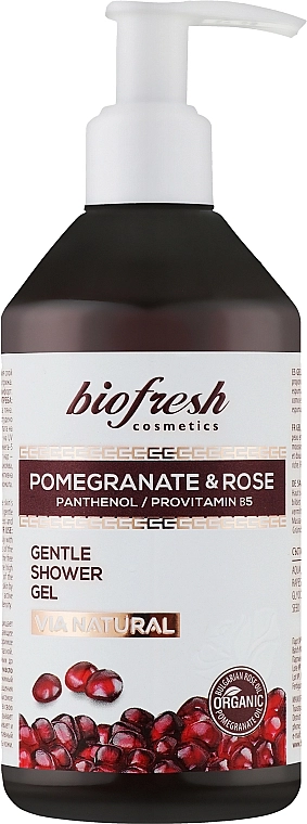 BioFresh Ніжний гель для душу "Гранат і троянда" Via Natural Pomergranate & Rose Gentle Shower Gel - фото N1