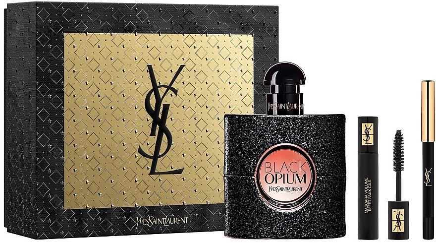 Yves Saint Laurent Black Opium Набір (edp/50ml + mascara/2ml + eye/pencil/0,8g) - фото N1