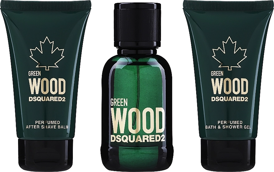 Dsquared2 Green Wood Pour Homme Набор (edt/50ml + s/g/50ml + aft sh balm/50ml) - фото N1