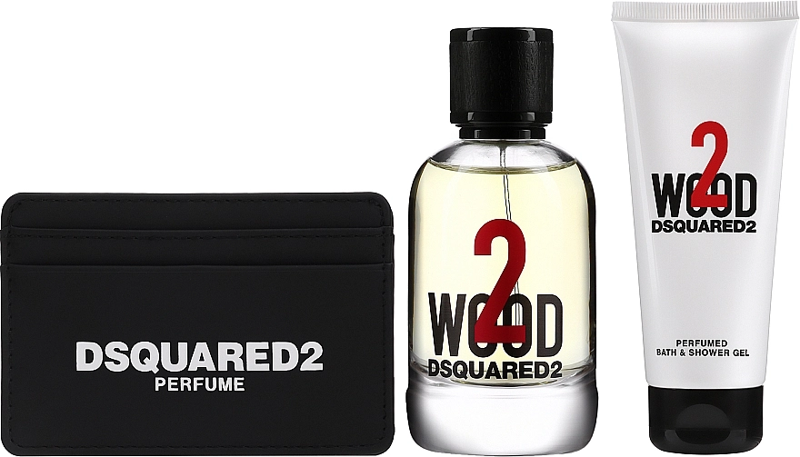 Dsquared2 2 Wood Набор (edt/100ml + sh/gel/100ml + card/holder/1pcs) - фото N1