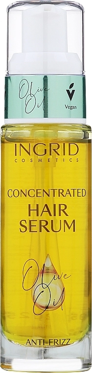 Ingrid Cosmetics Сироватка для блиску й легкого розчісування волосся з оливковою олією Vegan Hair Serum Olive Oil Anti Frizz - фото N1